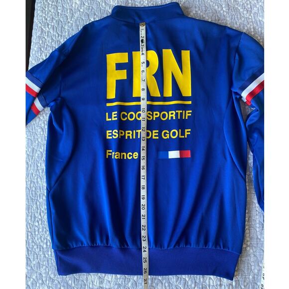 Le Coq Sportif Golf Men's Jacket Pullover 1/4 Zip Blue Yellow France Size Large - Picture 4 of 15